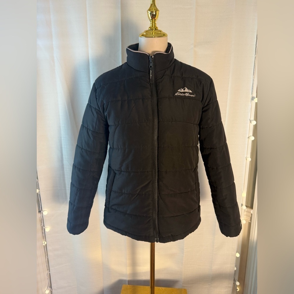 Eddie Bauer Kids XL (16) Black Quilted Puffer Jacket – Fits Women’s XS/Small - Picture 10 of 10